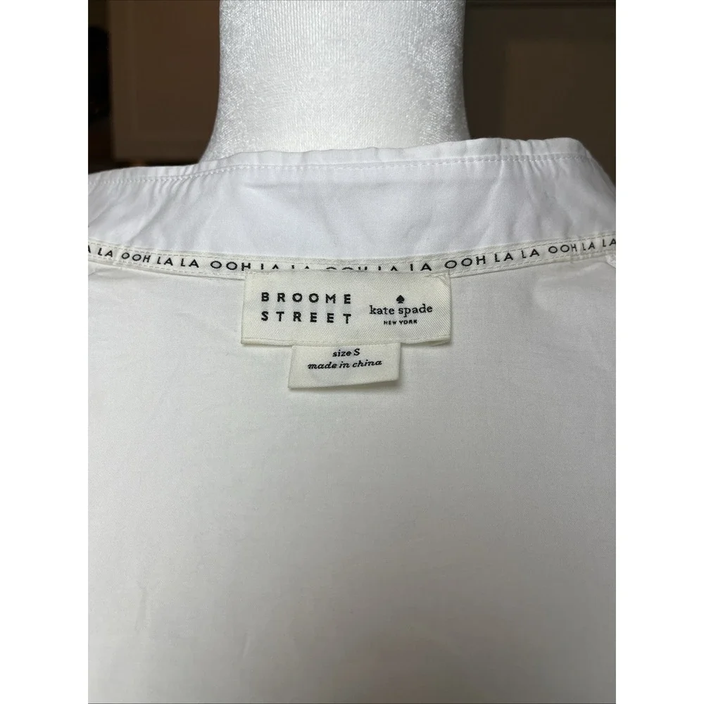 KATE‎ SPADE BROOME STREET SHIRT 100% COTTON EMBROIDERED Size Small